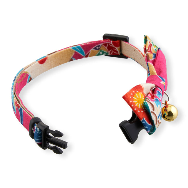 Necoichi Yukata Bow Tie Cat Collar Pink