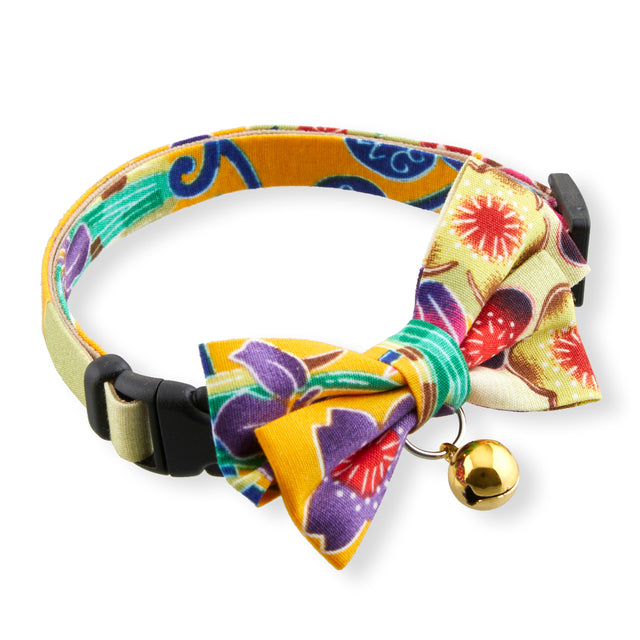 Necoichi Yukata Bow Tie Cat Collar Yellow