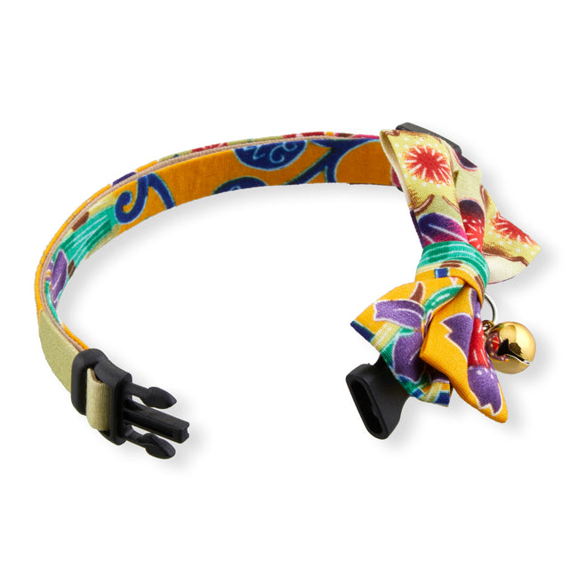 Necoichi Yukata Bow Tie Cat Collar Yellow