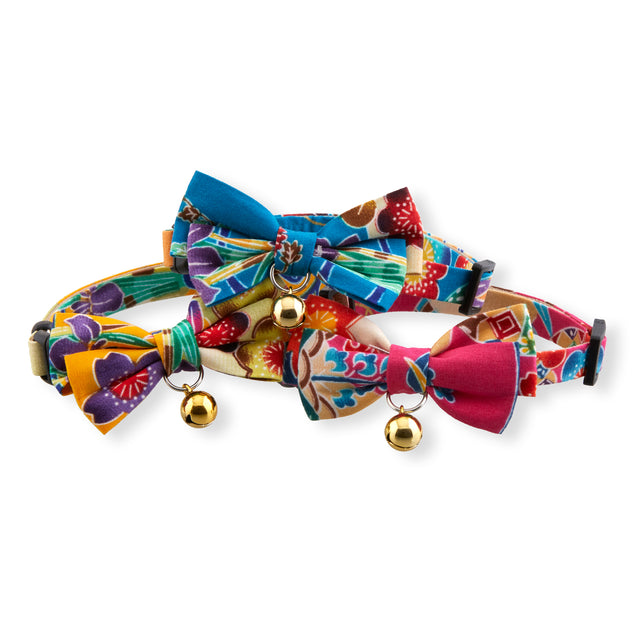 Necoichi Yukata Bow Tie Cat Collar Yellow