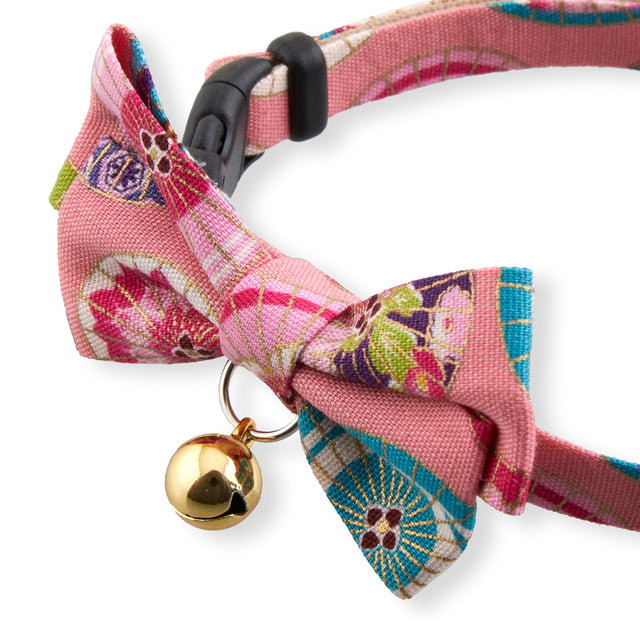 Necoichi Temari Bow Tie Cat Collar Pink