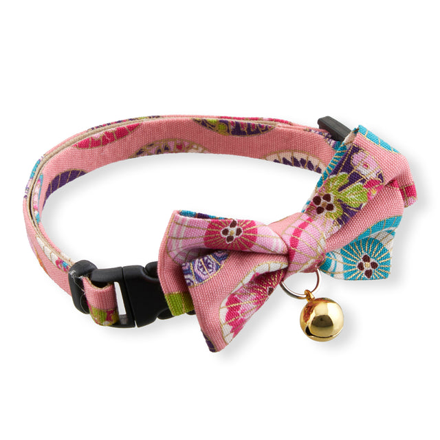 Necoichi Temari Bow Tie Cat Collar Pink