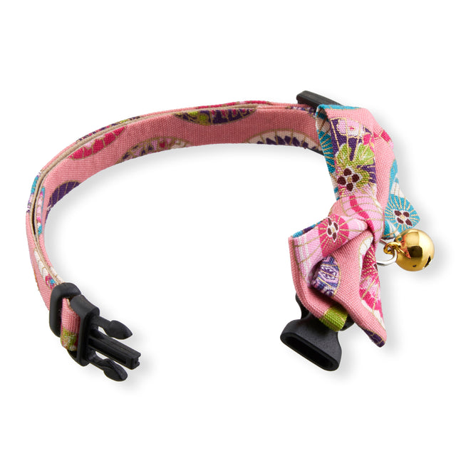 Necoichi Temari Bow Tie Cat Collar Pink