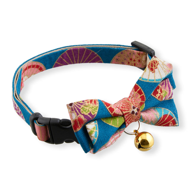Necoichi Temari Bow Tie Cat Collar Blue