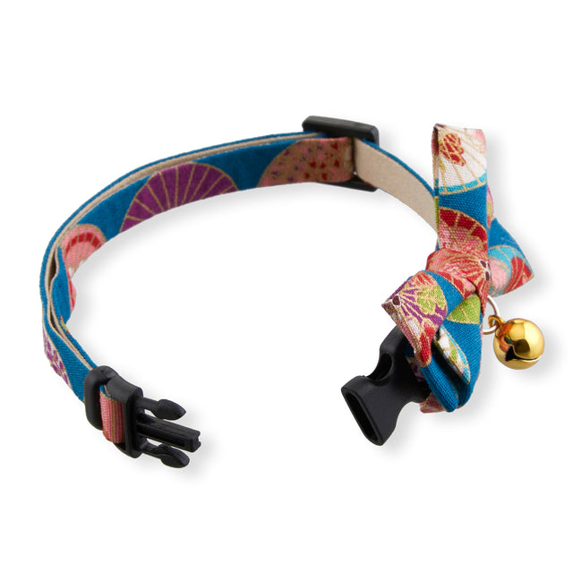 Necoichi Temari Bow Tie Cat Collar Blue