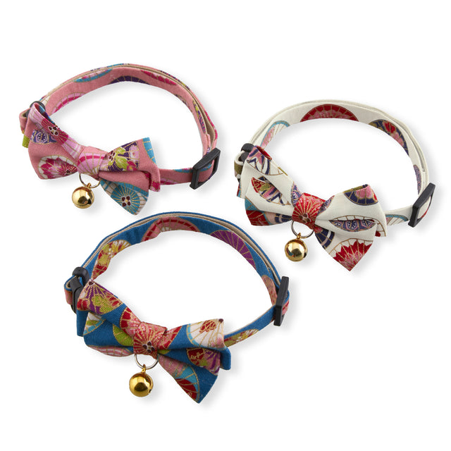 Necoichi Temari Bow Tie Cat Collar Blue
