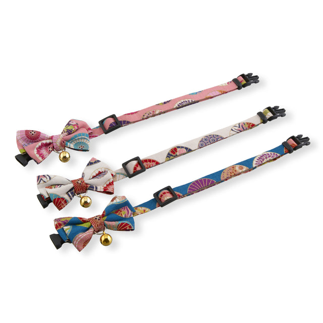 Necoichi Temari Bow Tie Cat Collar Blue