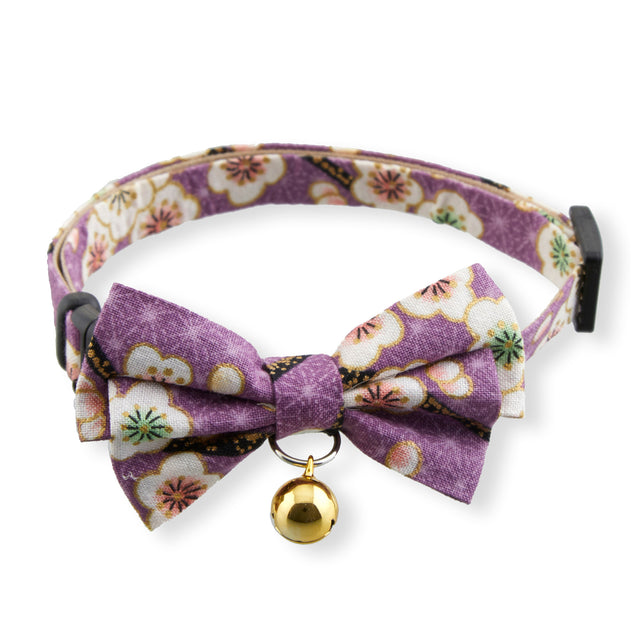 Necoichi Hanami Bow Tie Cat Collar Lavender