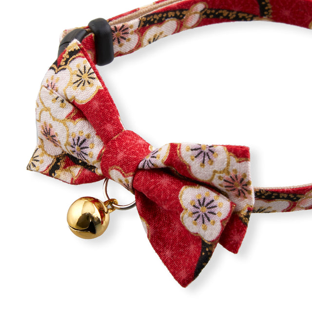 Necoichi Hanami Bow Tie Cat Collar Red