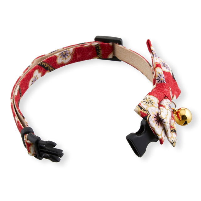 Necoichi Hanami Bow Tie Cat Collar Red