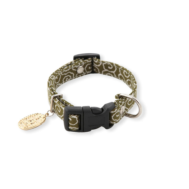 Necoichi Ninja Dog Collar Green