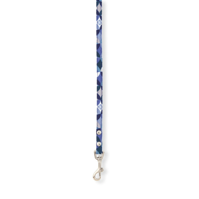 Necoichi Daruma Charm Bow Tie Dog Leash Blue