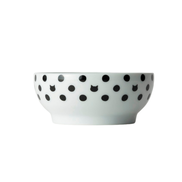 Necoichi Anti-Spill Cat Food Bowl (Cat Dots)