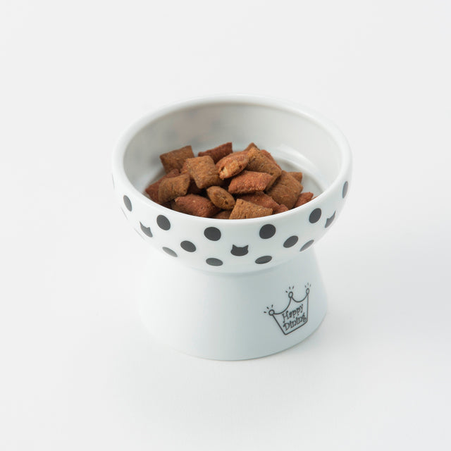 Necoichi Raised Cat Food Bowl Mini (Cat Dots)
