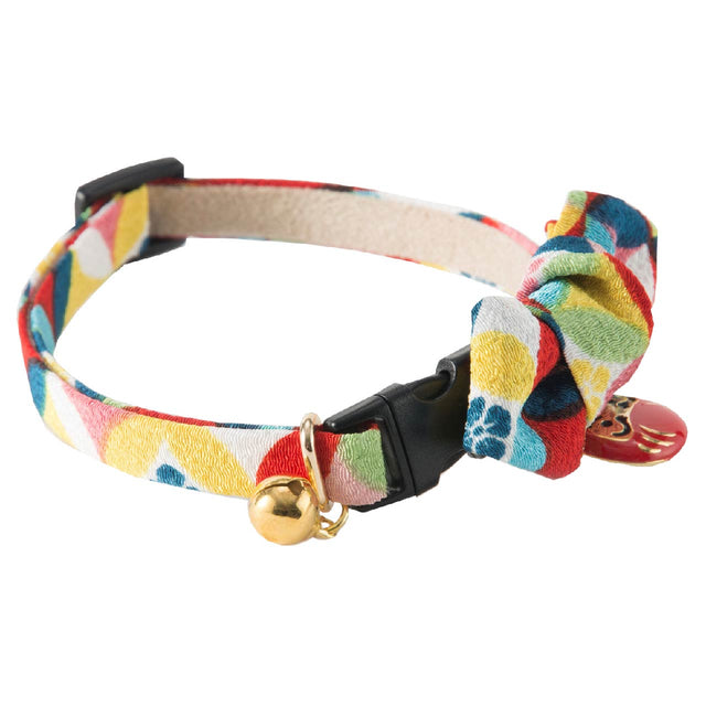 Necoichi Daruma Charm Bow Tie Cat Collar Red