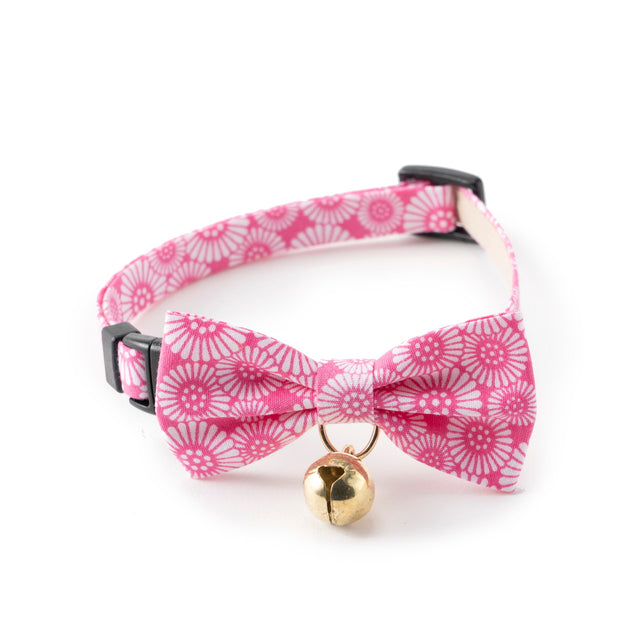Necoichi Kiku Ribbon Bow Tie Cat Collar Pink
