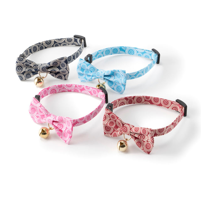 Necoichi Kiku Ribbon Bow Tie Cat Collar Pink