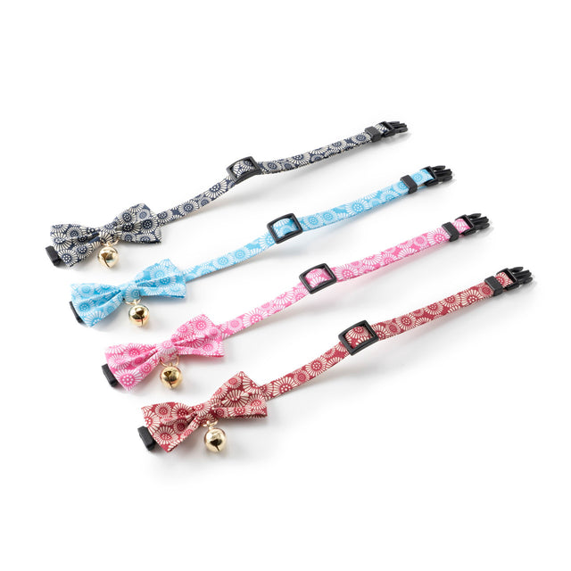 Necoichi Kiku Ribbon Bow Tie Cat Collar Pink