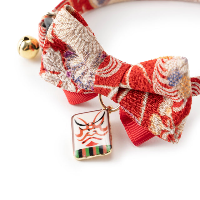 Necoichi Kabuki Charm Bow Tie Cat Collar Red