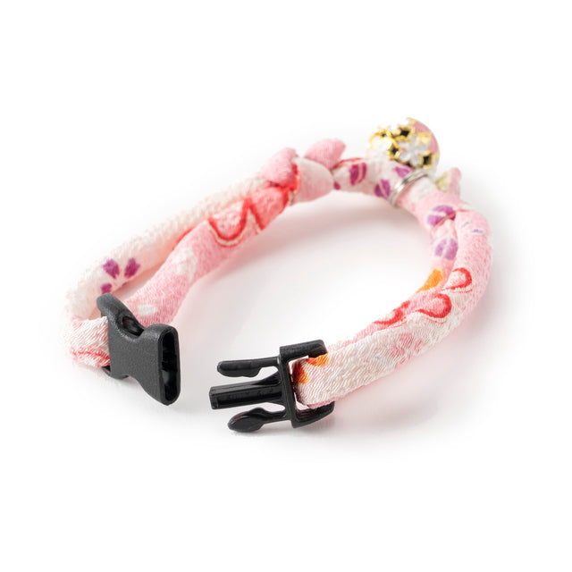 Necoichi Chirimen Sakura Cat Collar Pink