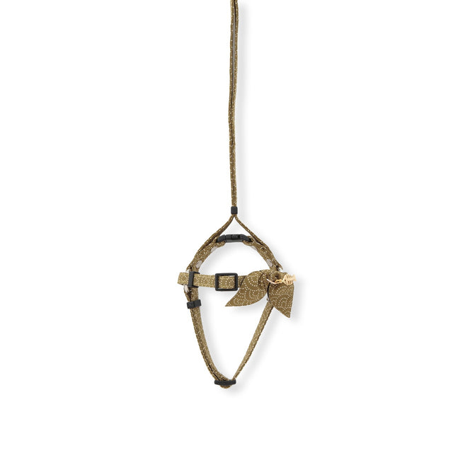 Necoichi ZEN Fish Charm Cat Harness & Leash Set Green