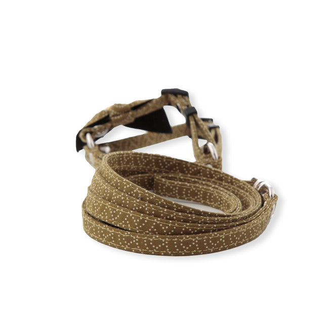 Necoichi ZEN Fish Charm Cat Harness & Leash Set Green