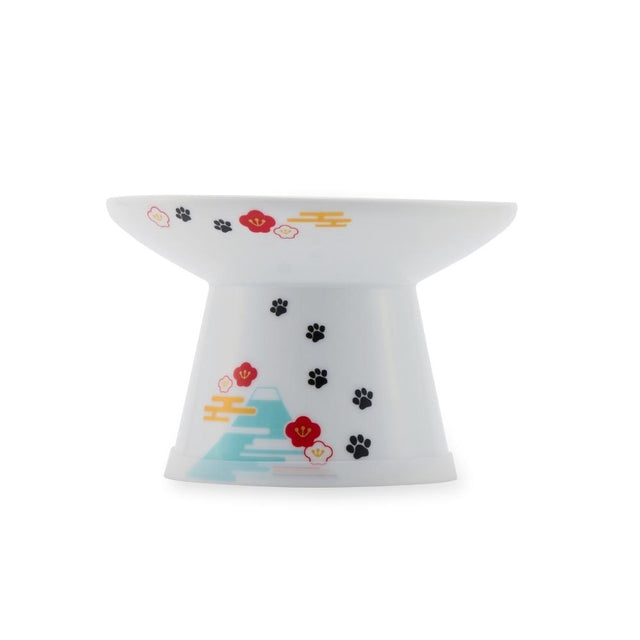 Necoichi Raised Cat Food Bowl Extra Wide (Fuji)