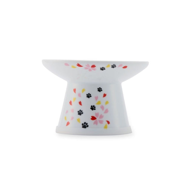 Necoichi Raised Cat Food Bowl Extra Wide (New Sakura)