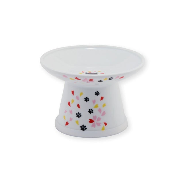 Necoichi Raised Cat Food Bowl Extra Wide (New Sakura)