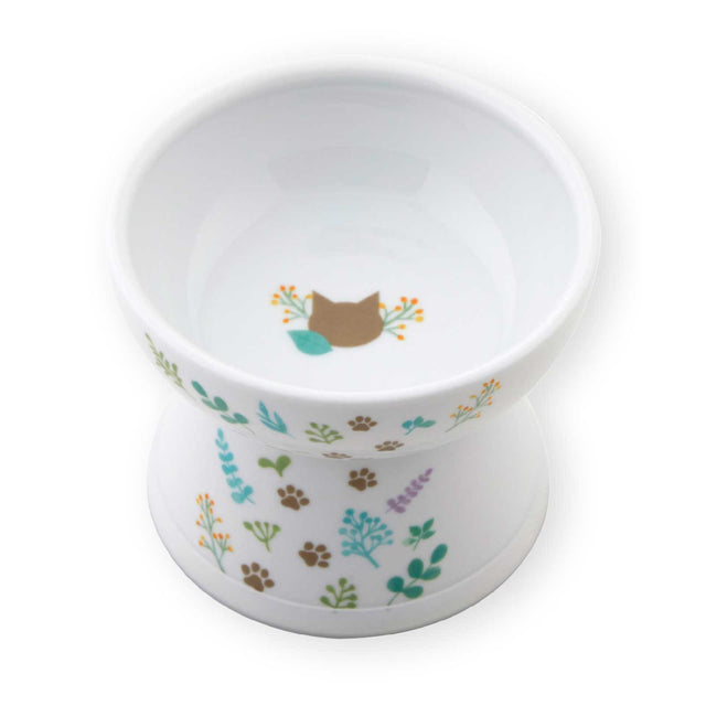 Necoichi Raised Cat Food Bowl (Botanical Garden)