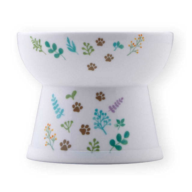 Necoichi Raised Cat Food Bowl (Botanical Garden)