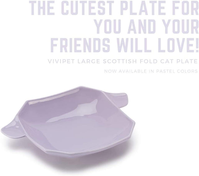 ViviPet Scottish Fold Ceramic Cat Plate Large