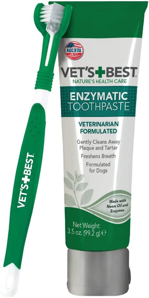 Vet's Best Dog Toothbrush & Enzymatic Toothpaste Set