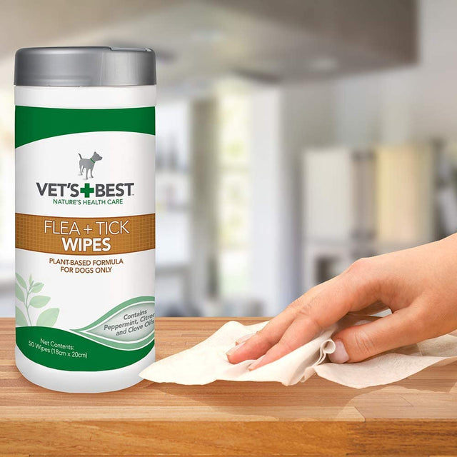 Vet's Best Natural Flea Tick Wipes For Dogs
