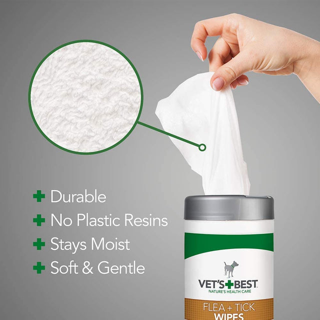 Vet's Best Natural Flea Tick Wipes For Dogs