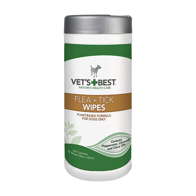 Vet's Best Natural Flea Tick Wipes For Dogs