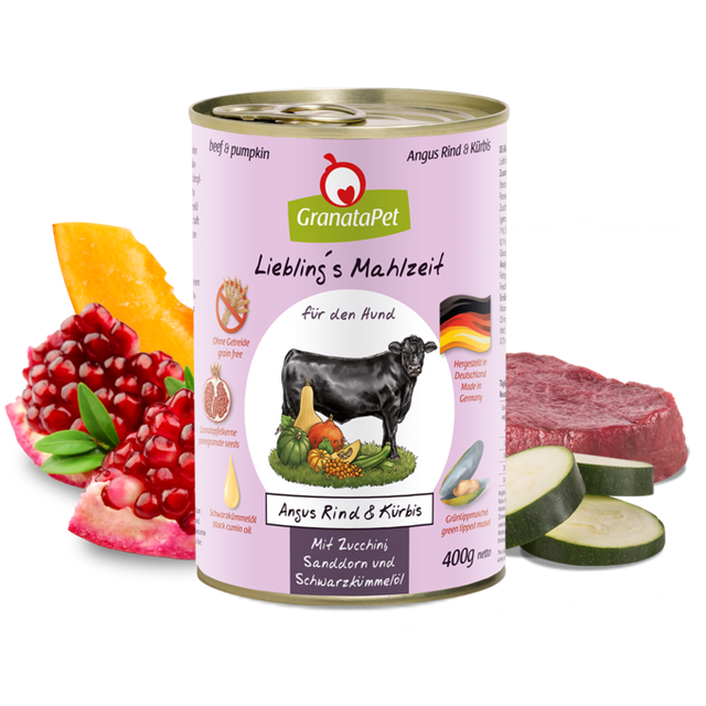 Granatapet Dog wet food Liebling's Mahlzeit angus beef & pumpkin