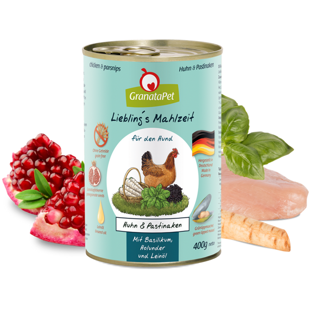 Granatapet Dog wet food Liebling's Mahlzeit chicken & parsnips