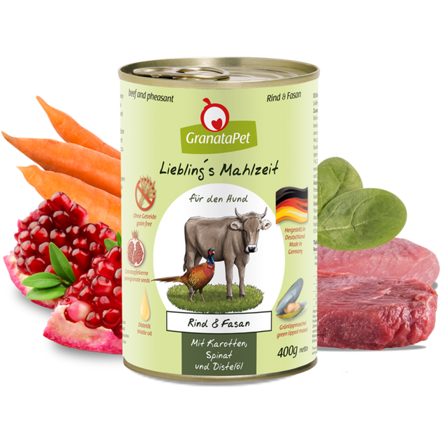 Granatapet Dog wet food Liebling's Mahlzeit beef & pheasant
