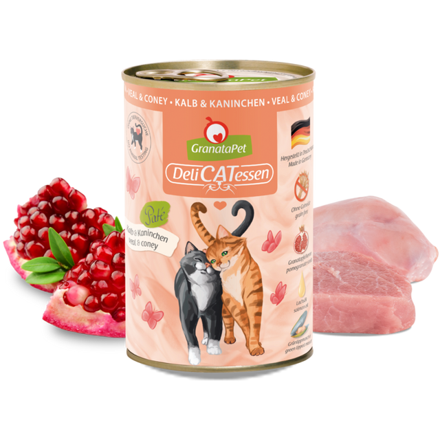 Granatapet Cat wet food DeliCatessen veal & coney