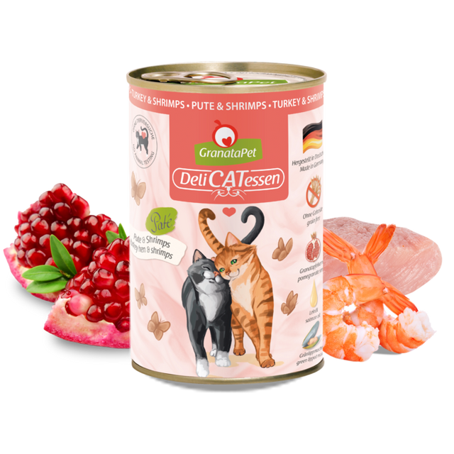 Granatapet Cat wet food DeliCatessen turkey hen & shrimps