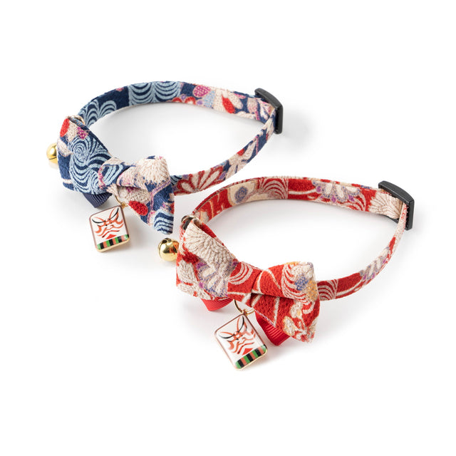 Necoichi Kabuki Charm Bow Tie Cat Collar Red
