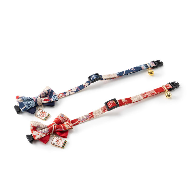 Necoichi Kabuki Charm Bow Tie Cat Collar Red
