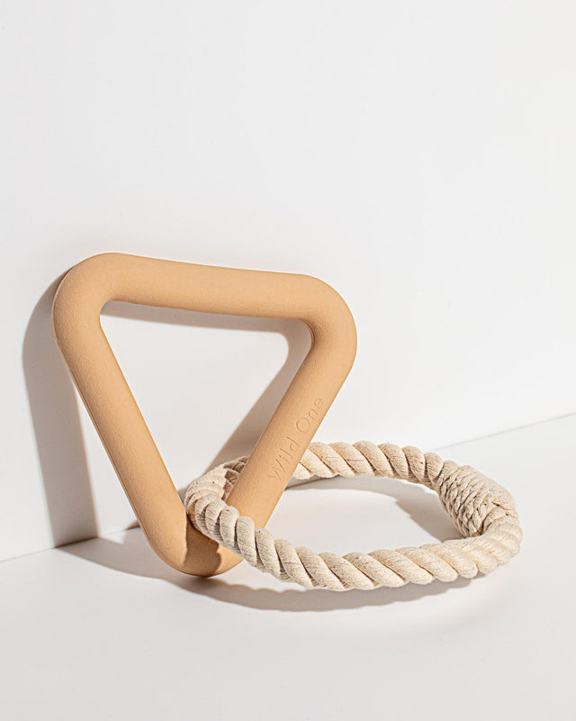 Wild One Dog Toy Triangle Tug - Tan
