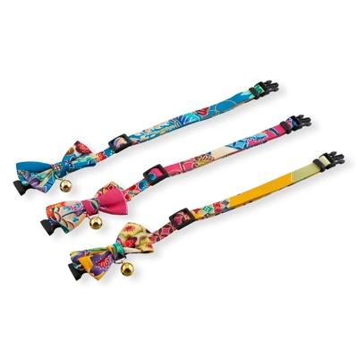 Necoichi Yukata Bow Tie Cat Collar Blue