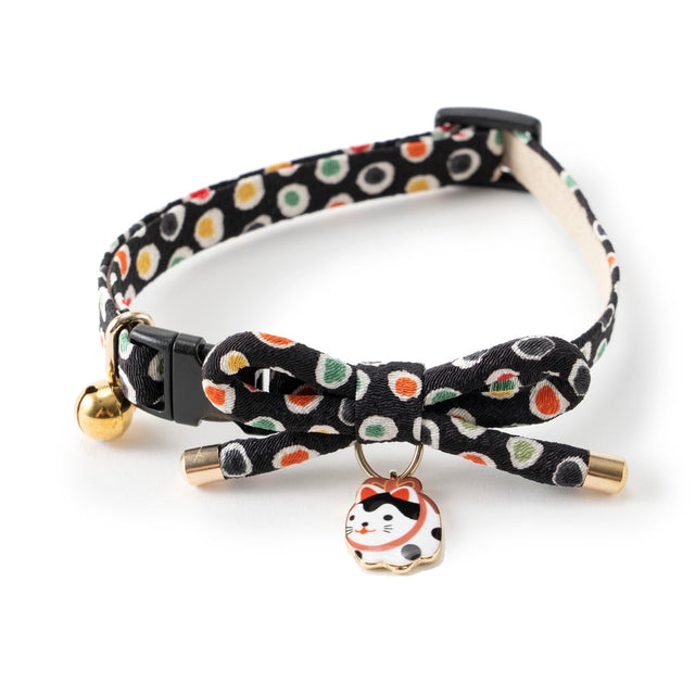 Necoichi ZEN Hariko Charm Cat Collar Black