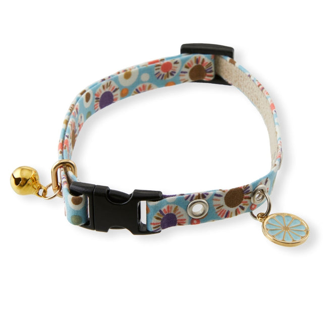 Necoichi Spring Blossoms Cat Collar Blue