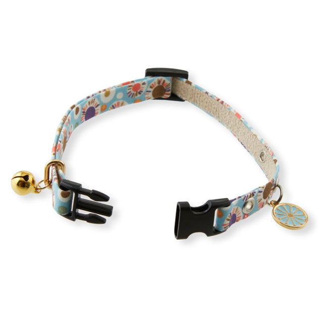 Necoichi Spring Blossoms Cat Collar Blue
