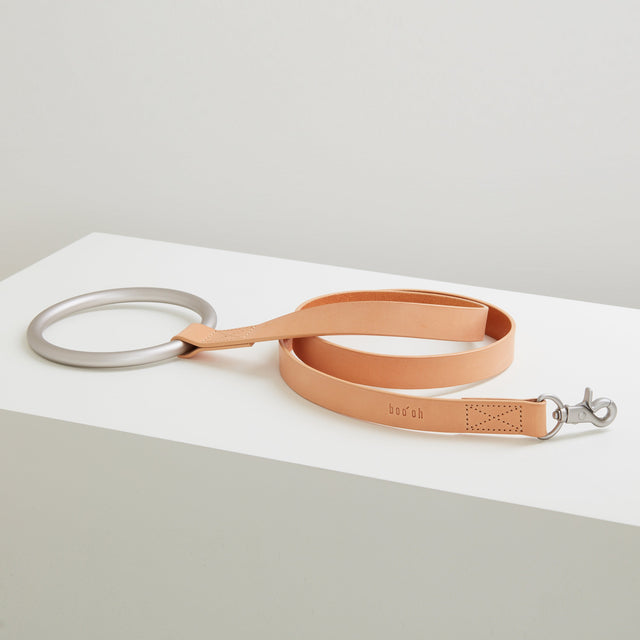 Boo Oh Lumi Dog Leash - Silver + Tan