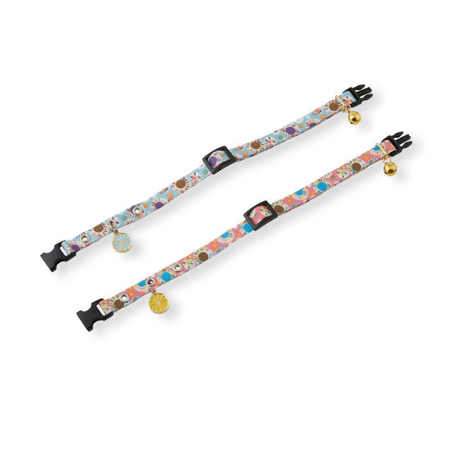 Necoichi Spring Blossoms Cat Collar Blue